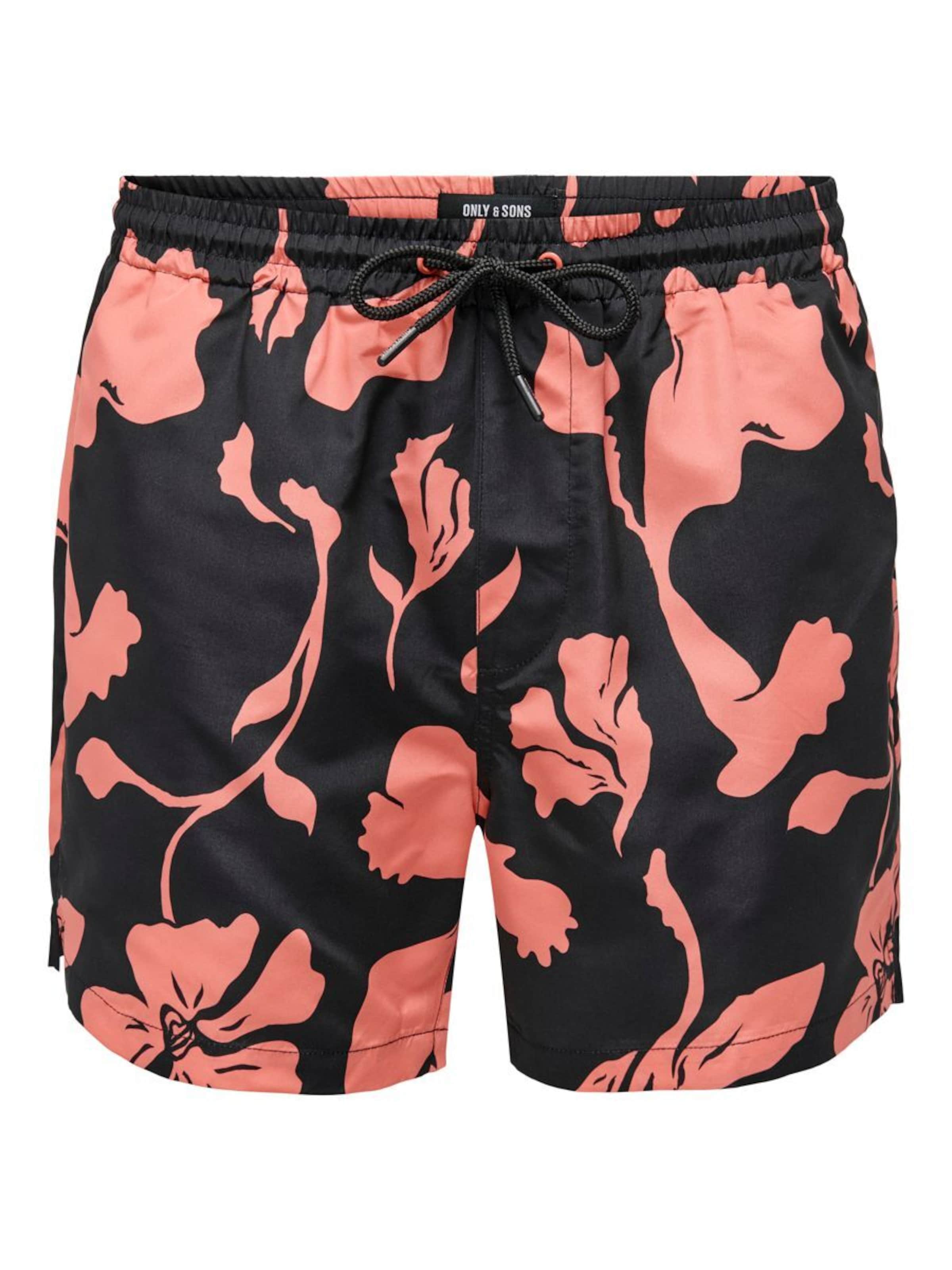 Shorts de bain Only & Sons en noir : devant