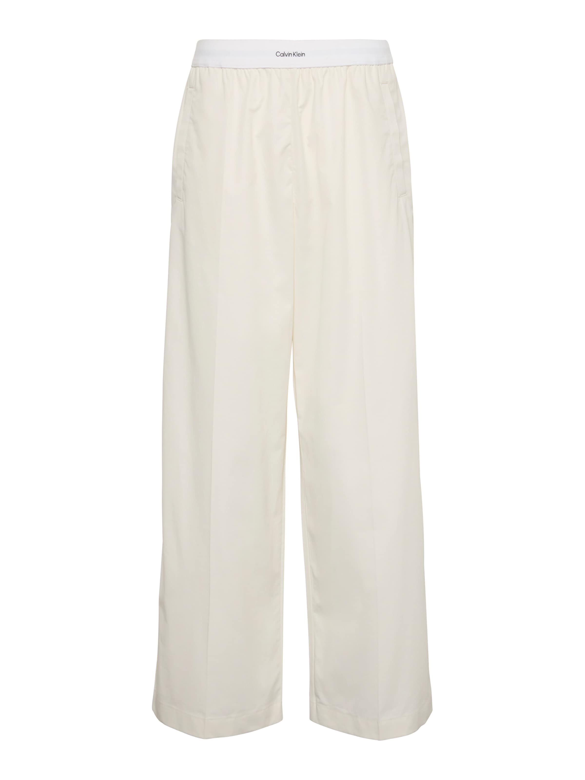 Calvin Klein Jeans Wide leg Παντελόνι σε λευκό: μπροστά