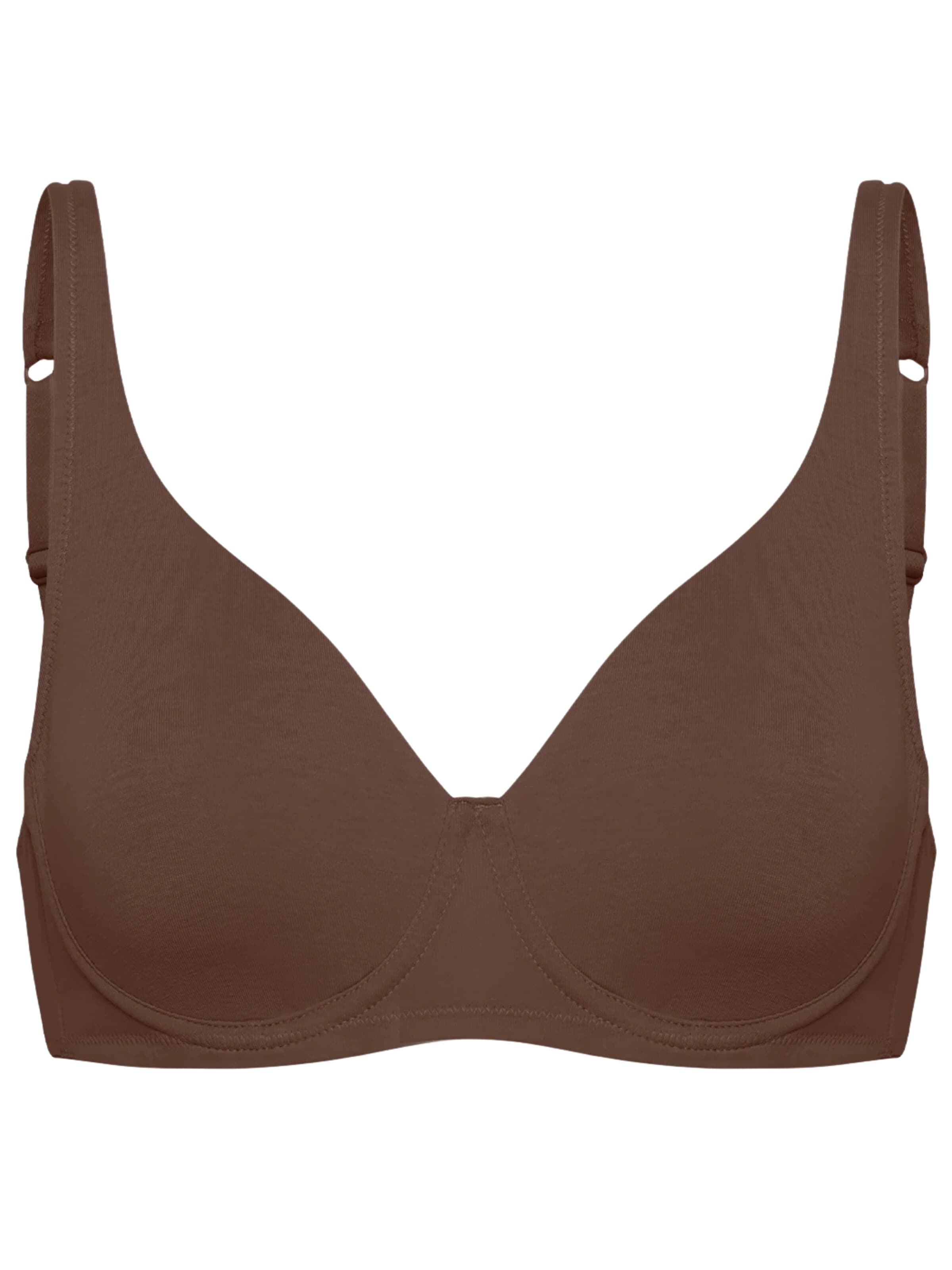 cfab (formerly creamy fabrics) Minimizer BH 'Cotton Bügel BH ohne Pads' in Bruin: voorkant