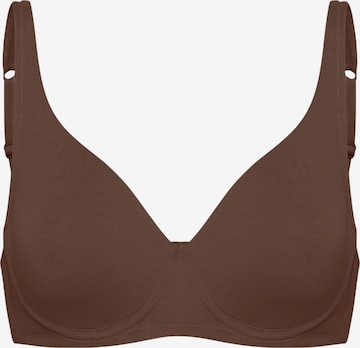 cfab (formerly creamy fabrics) Minimizer BH 'Cotton Bügel BH ohne Pads' in Bruin: voorkant