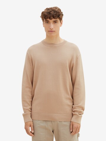 TOM TAILOR DENIM Pullover in Beige: predná strana