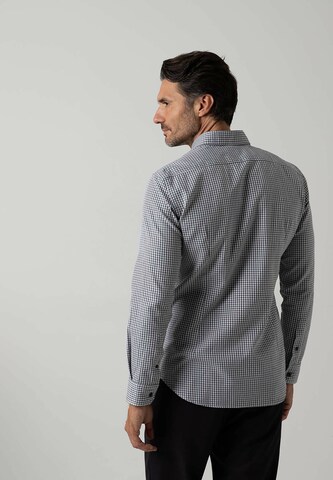 Black Label Shirt Regular Fit Businesshemd 'MELANGE' in Grau