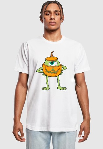 ABSOLUTE CULT T-Shirt 'Mike Halloween Pumpkin' in Weiß: Vorderseite
