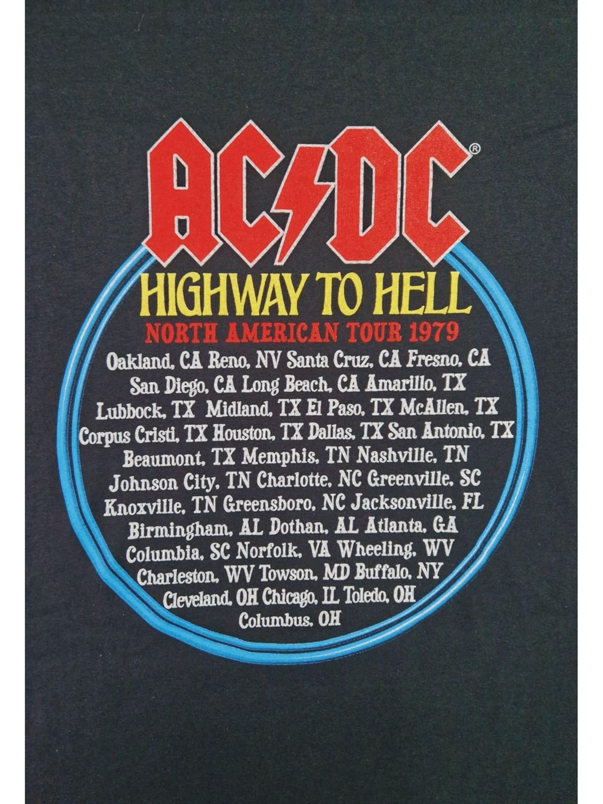 AC/DC Shirt 'Ac/dc Highway to Hell North America Tour 1979 T-Shirt' in Black