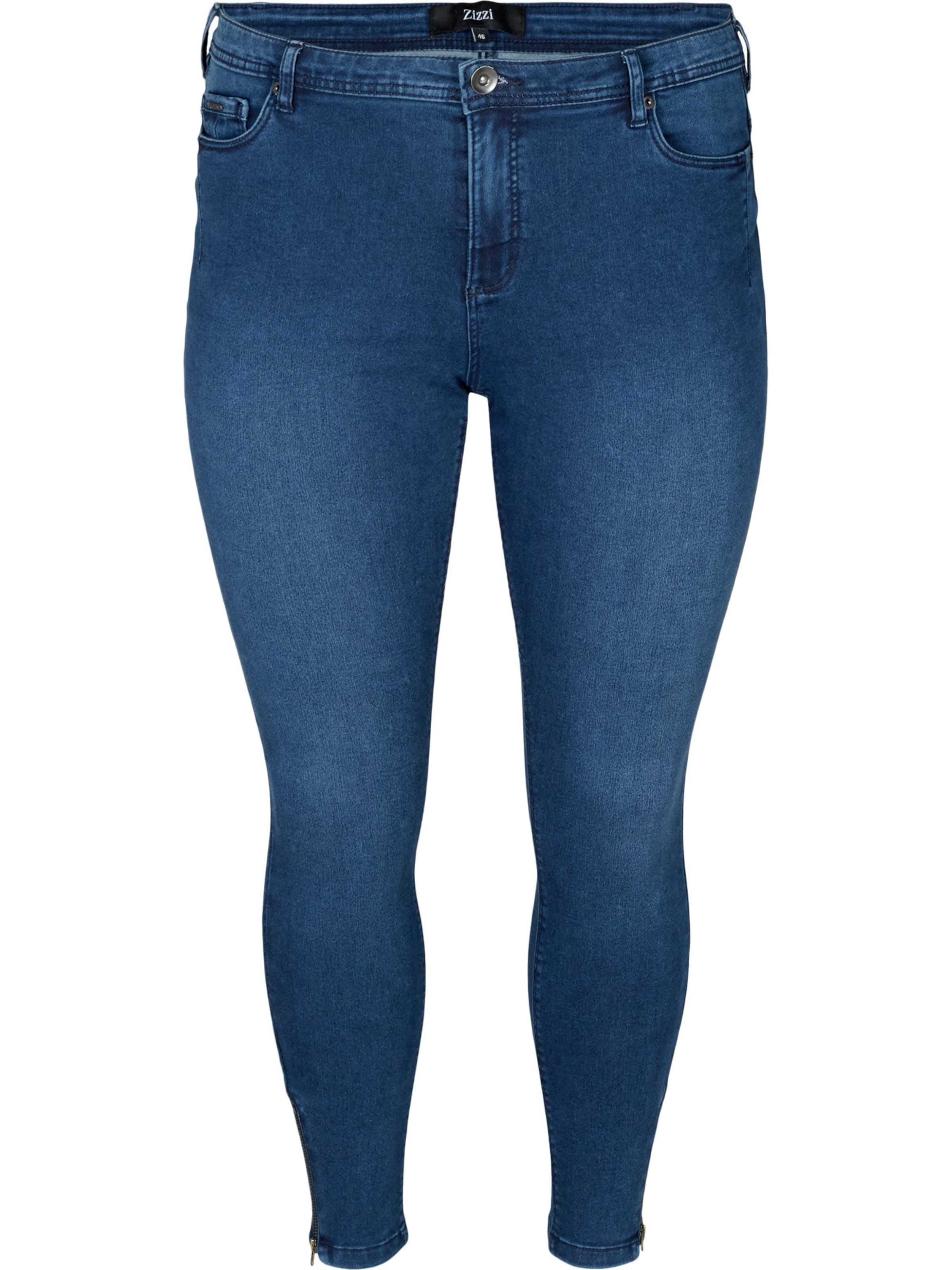 Zizzi Skinny Jeans 'Amy' in Blauw: voorkant