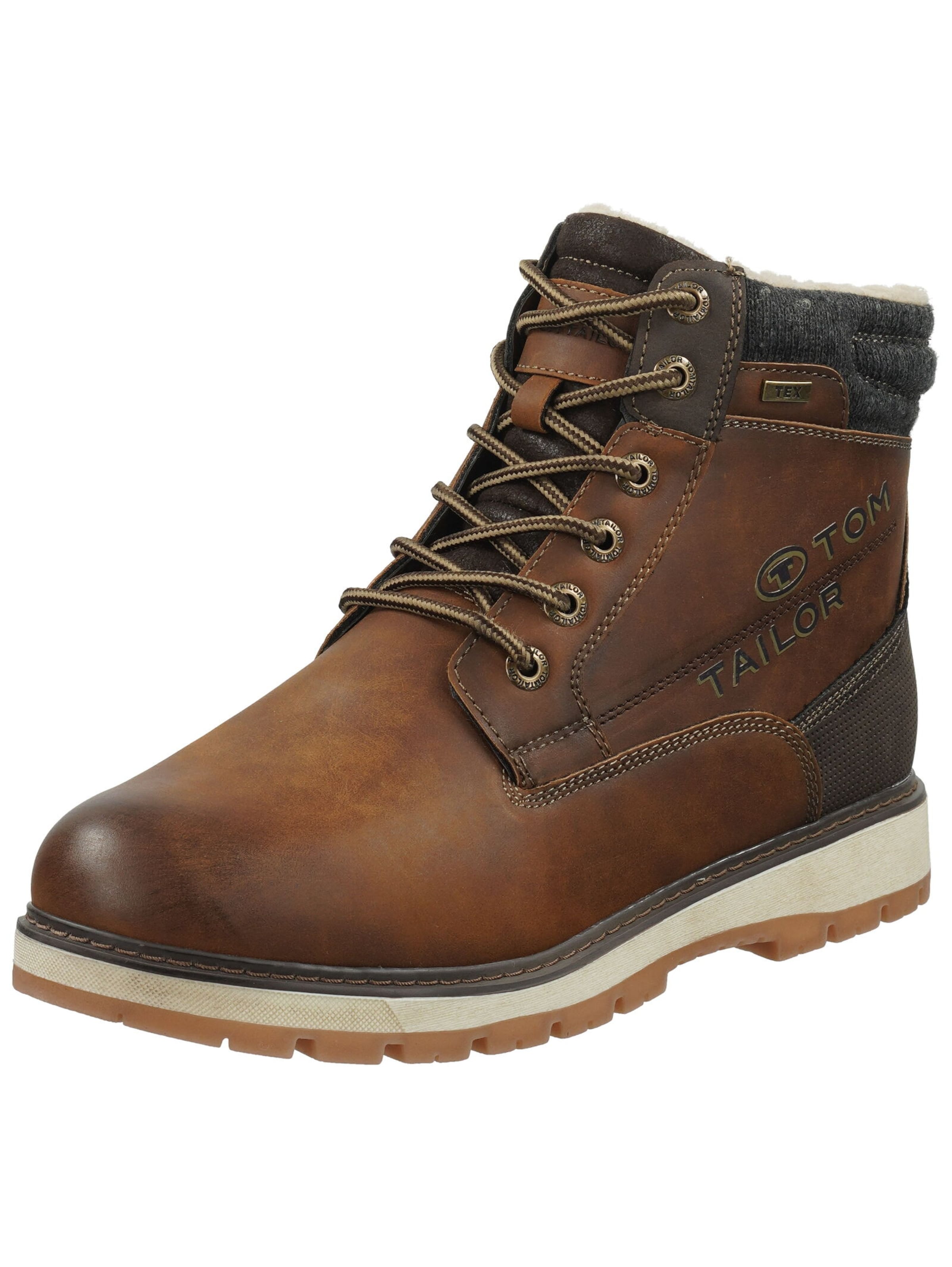 Bottes à lacets TOM TAILOR en marron : devant