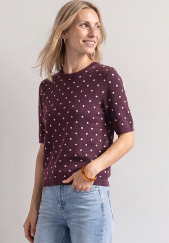 STREET ONE Kurzarm Pullover mit Rundhals und Muster in Rot: Vorderseite