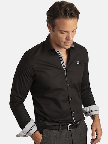 Regular fit Camicia 'Kumba' di Sir Raymond Tailor in nero