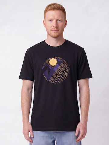 Watapparel Shirt ' Geometric Landscape 3 ' in Zwart: voorkant