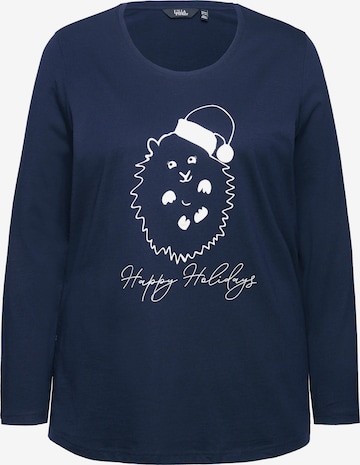 T-shirt Ulla Popken en bleu : devant
