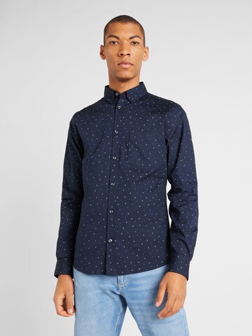 s.Oliver Slim fit Button Up Shirt in Blue: front