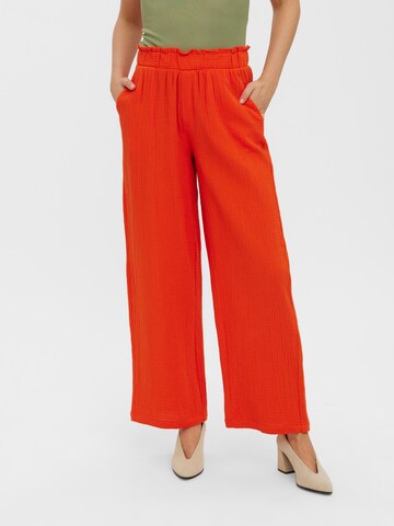 VERO MODA Wide leg Broek in Rood: voorkant