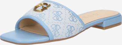 GUESS Mules 'TASKP' in Light blue / Gold / Off white, Item view