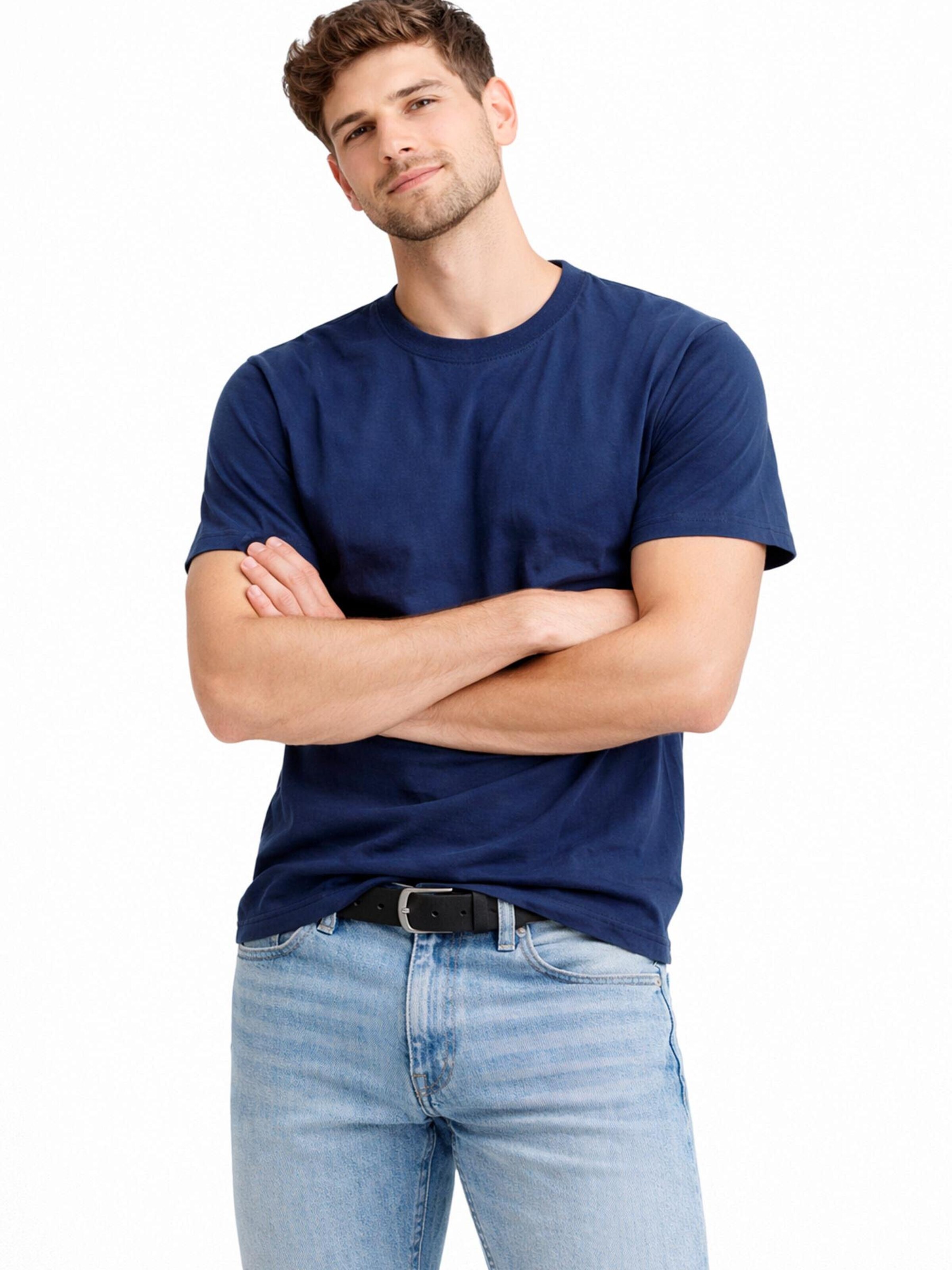 A Question Of (AQO) Shirt 'Anders Tee Garment Dyed' in Blauw: voorkant