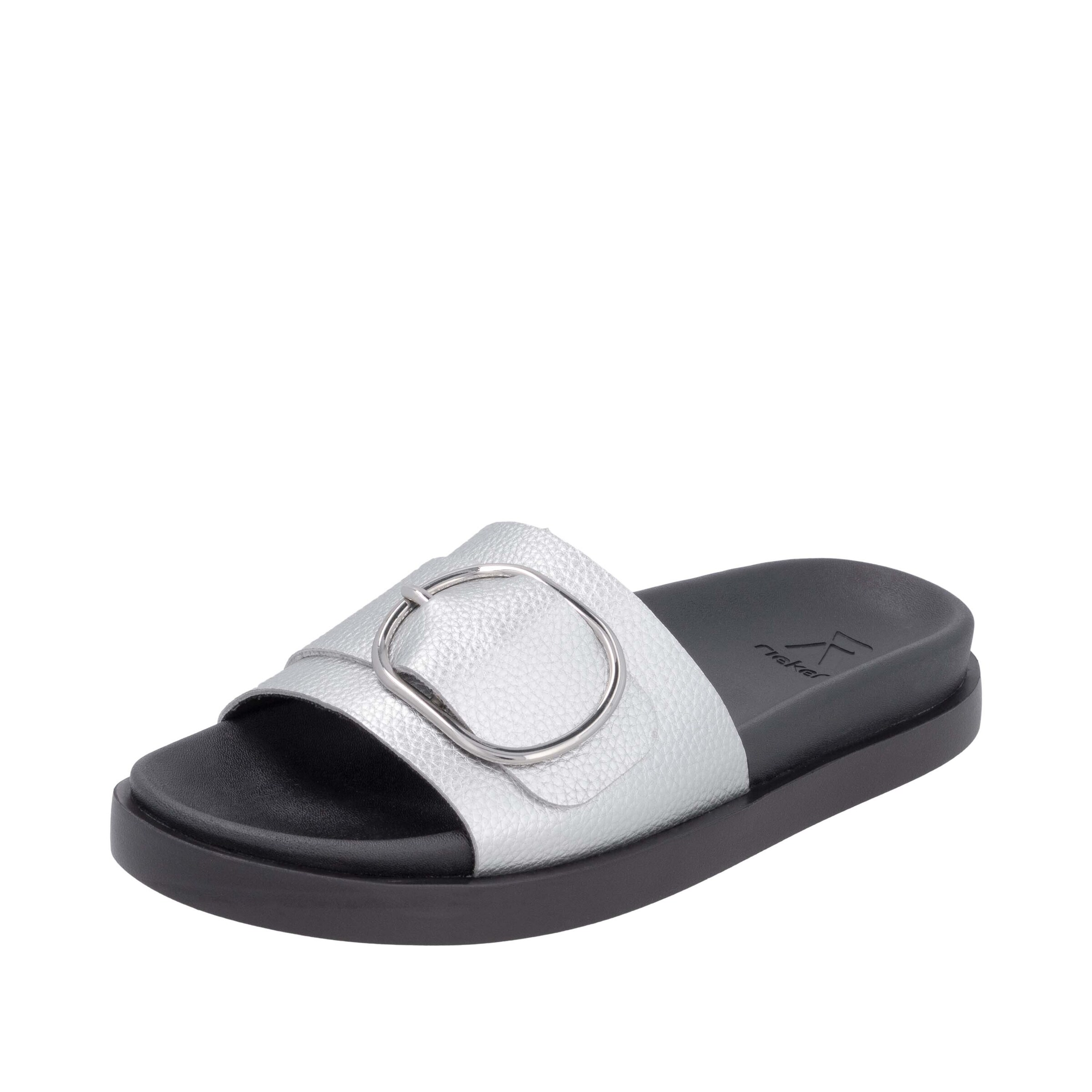 Rieker Sport Pantolette in Silber: Vorderseite