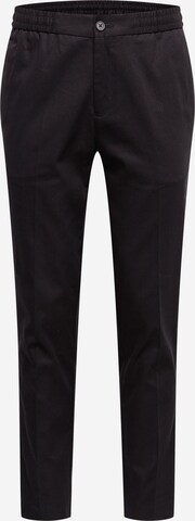 BURTON MENSWEAR LONDON Regular Trousers with creases in Black: front