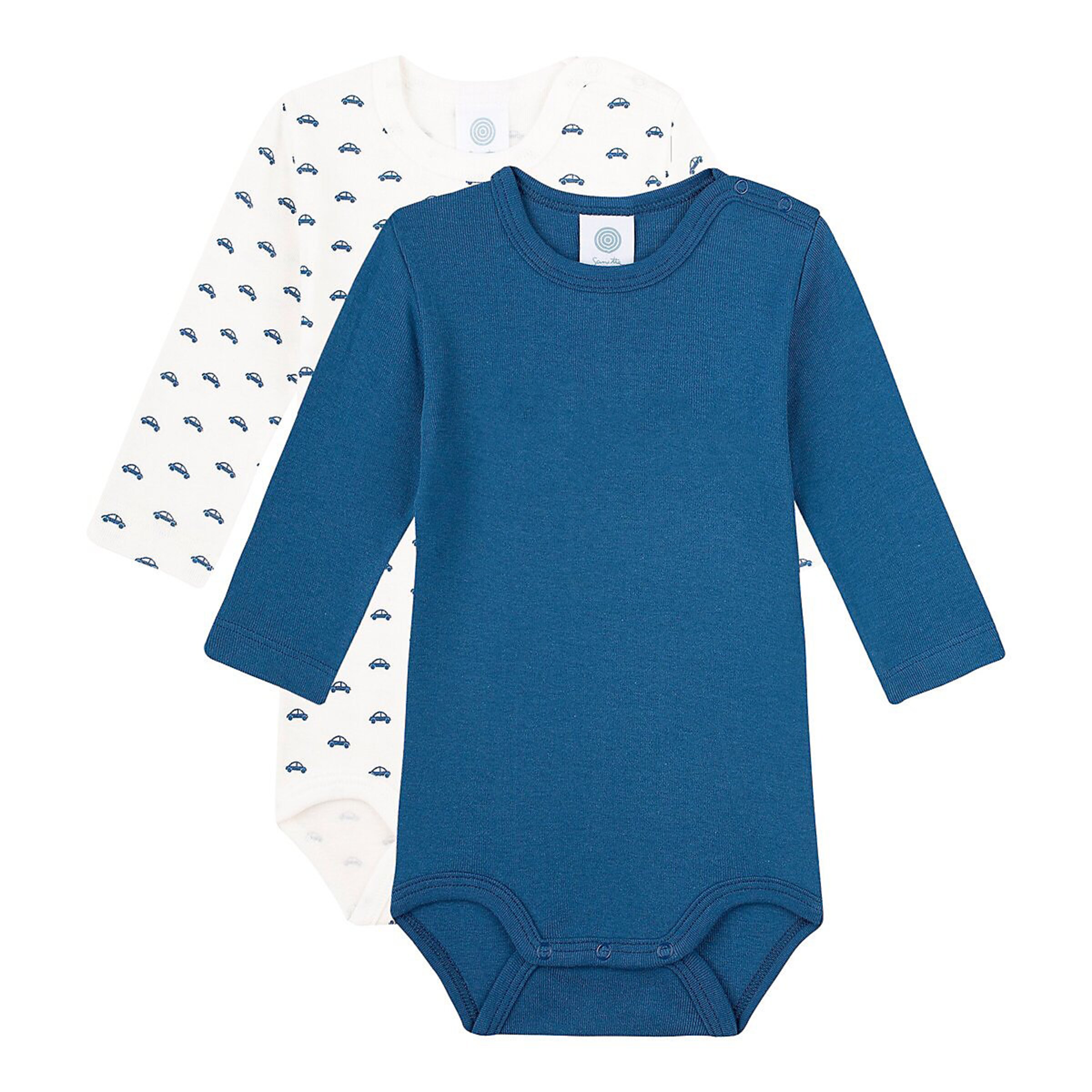 Tutina / body per bambino di Sanetta in blu: frontale