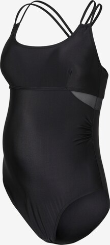 MAMALICIOUS Bralette Swimsuit 'Pam' in Black: front