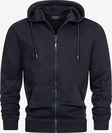 INDICODE Zip-Up Hoodie in Blue: front