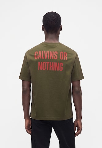 Calvin Klein Jeans - Camisa 'CALVIN OR NOTHING' em verde: frente
