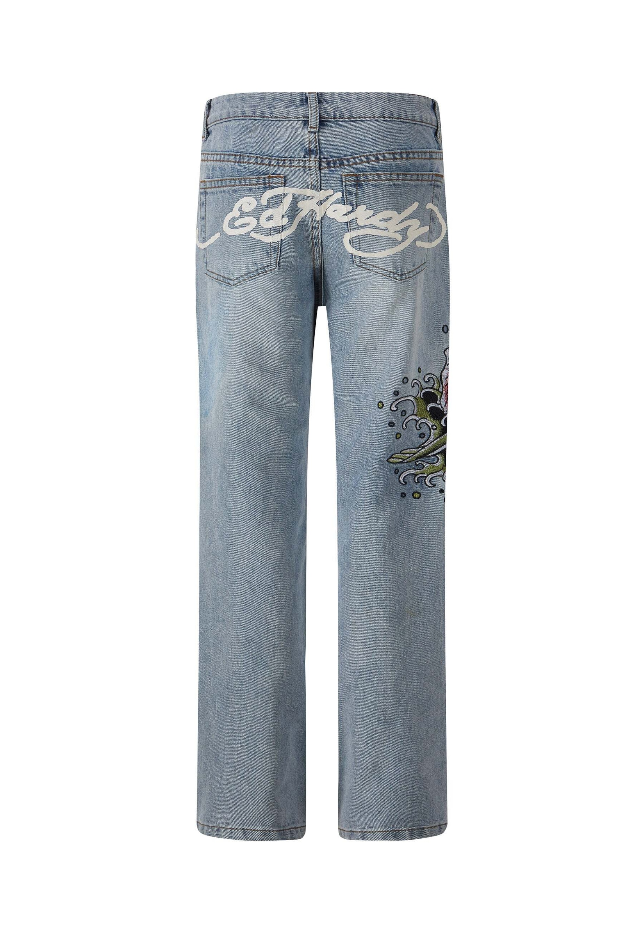 mėlyna Ed Hardy Laisvas Džinsai 'Koi Wave'