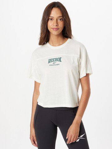 Reebok - Camiseta funcional en blanco: frente