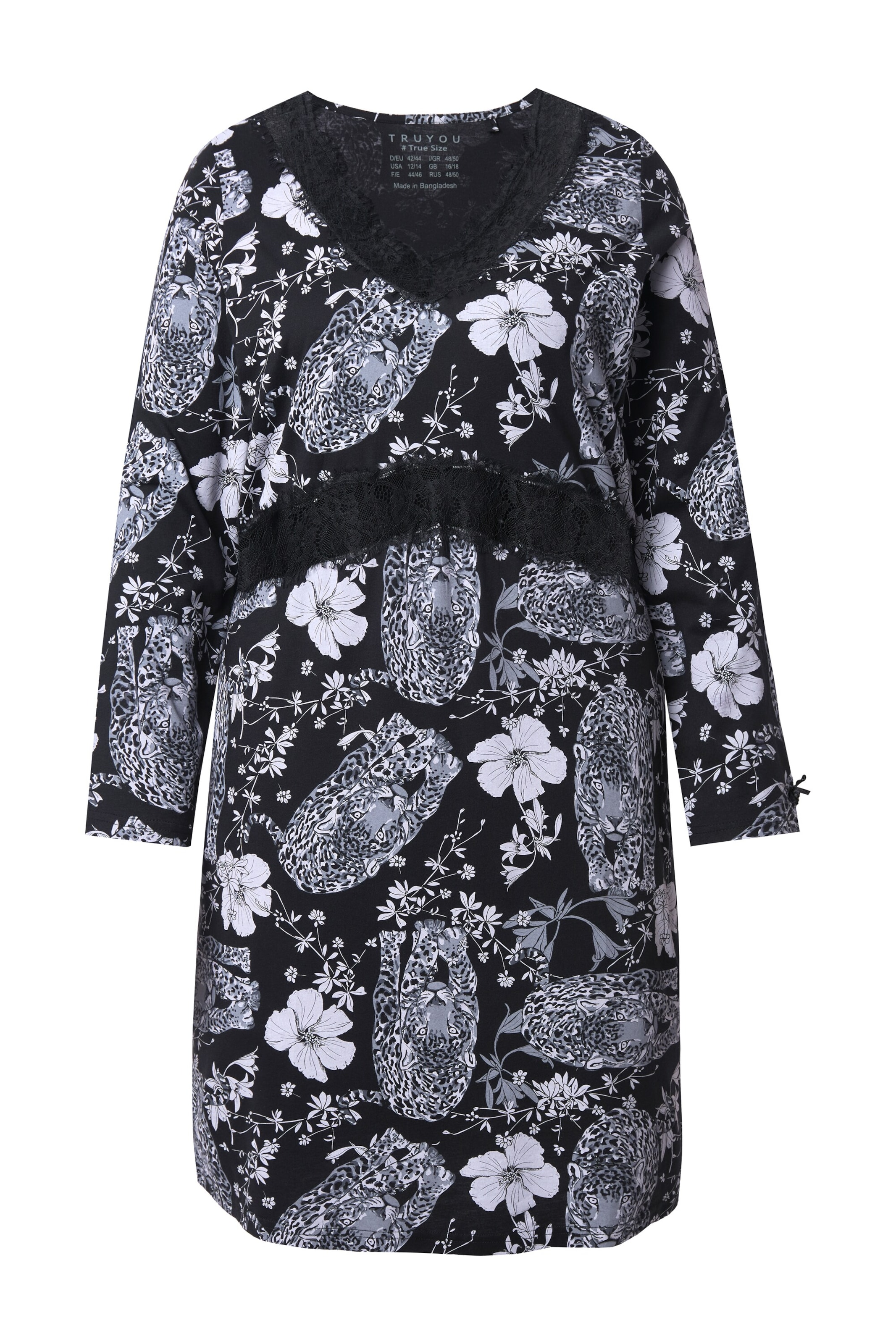 TruYou Nachthemd in Schwarz: Vorderseite