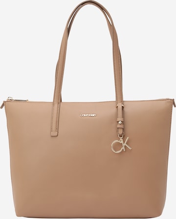 Cabas Calvin Klein en beige : devant