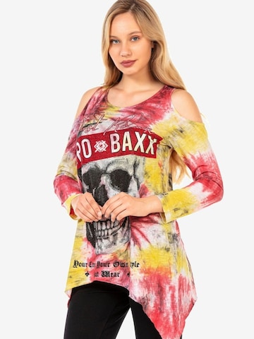CIPO & BAXX Langarmshirt mit Bindebänder am Saum in Pink