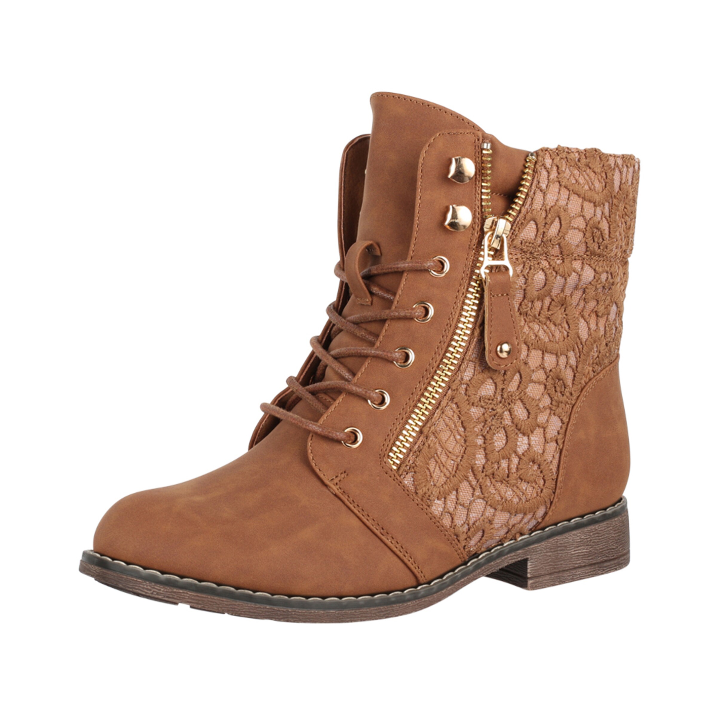 Elara Veterlaarsjes in Beige: voorkant