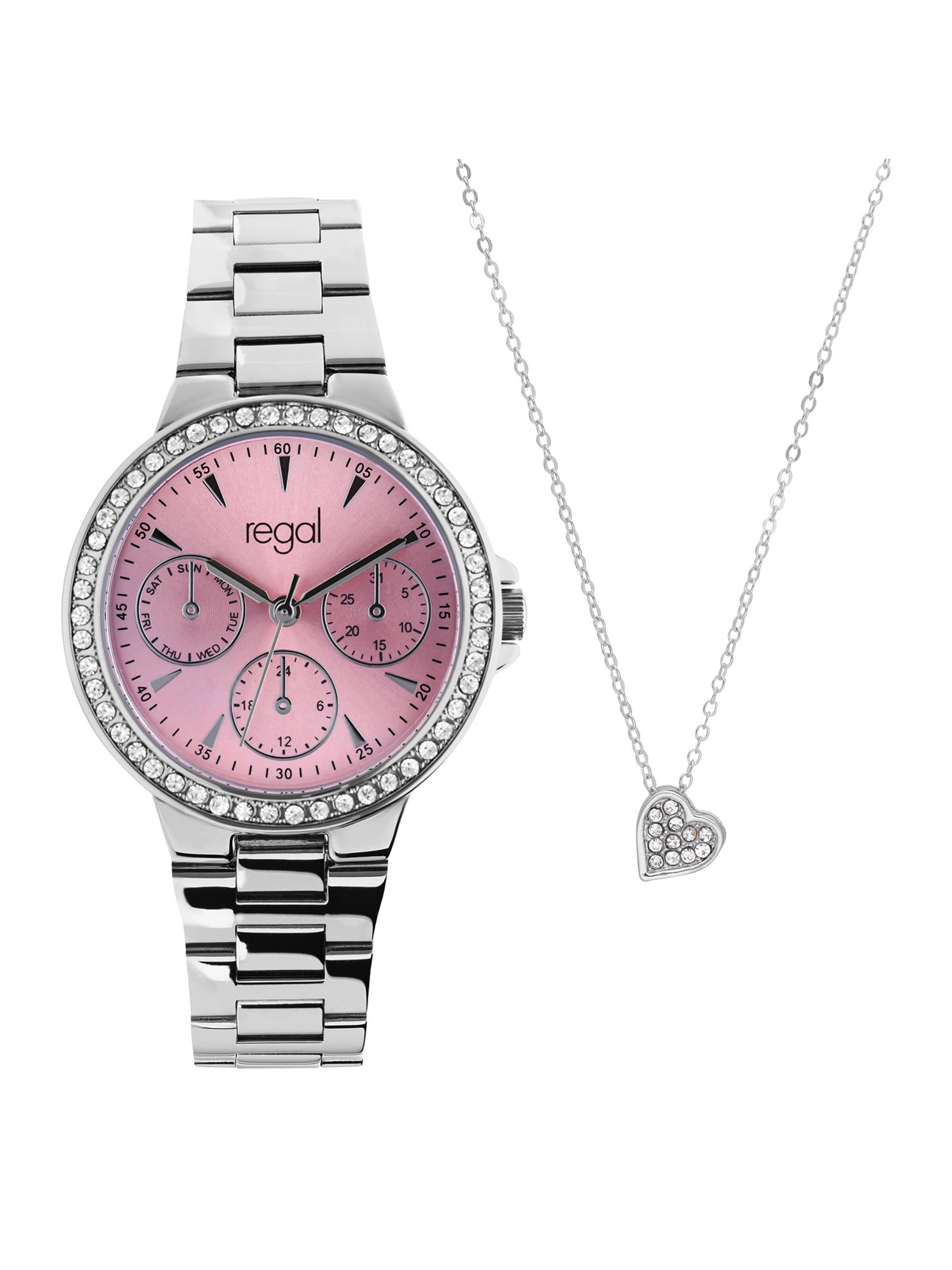 Lucardi Jewelry Set in Silver: front
