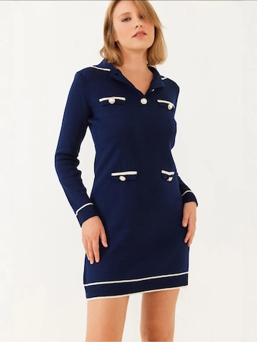 Bianco Lucci - Vestido de malha em azul