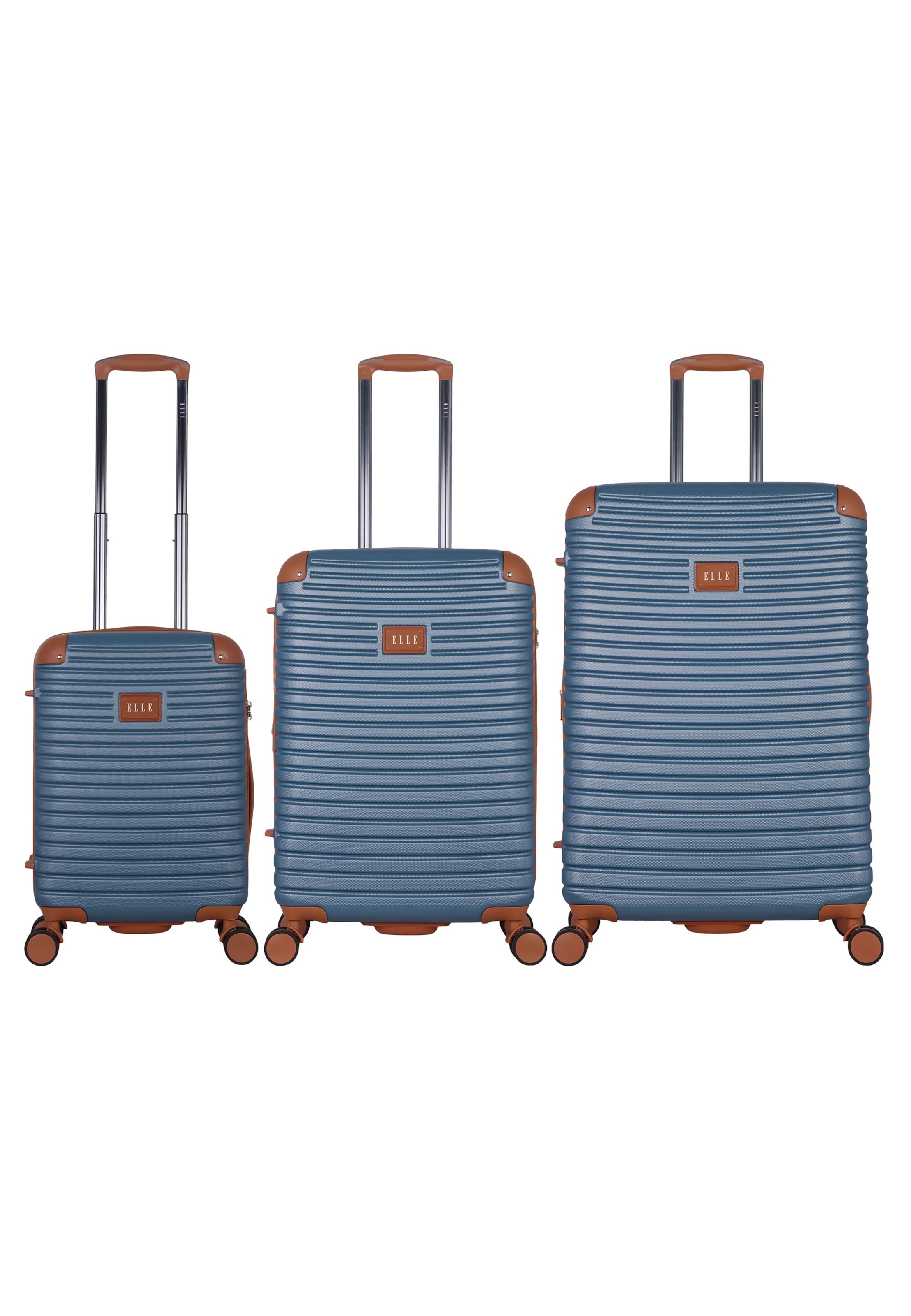ELLE Suitcase set in Blue: front