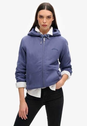Superdry Sweatvest in Blauw: voorkant
