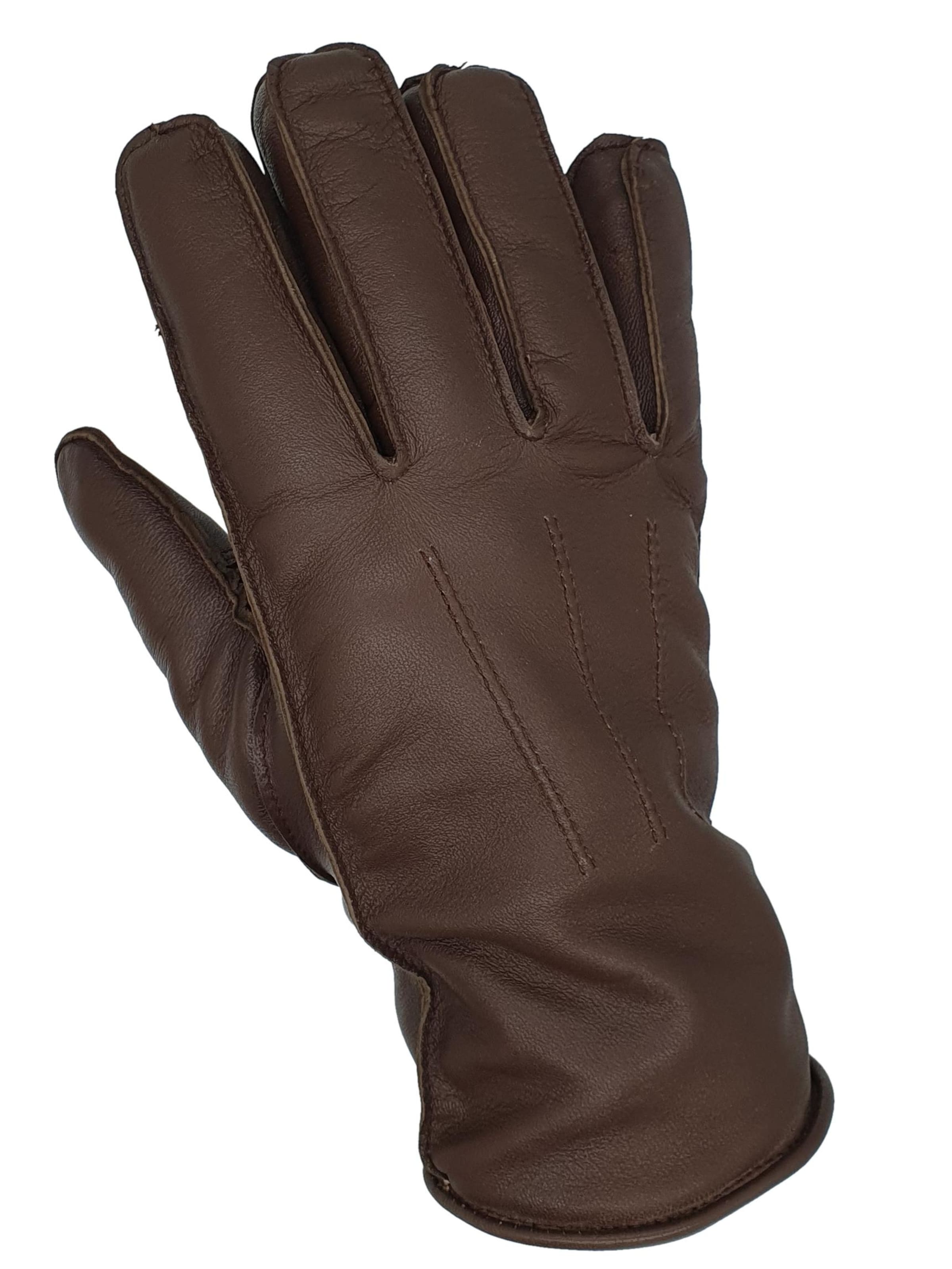 Glow Hamburg Full Finger Gloves 'FA01-03XX-1' in Brown