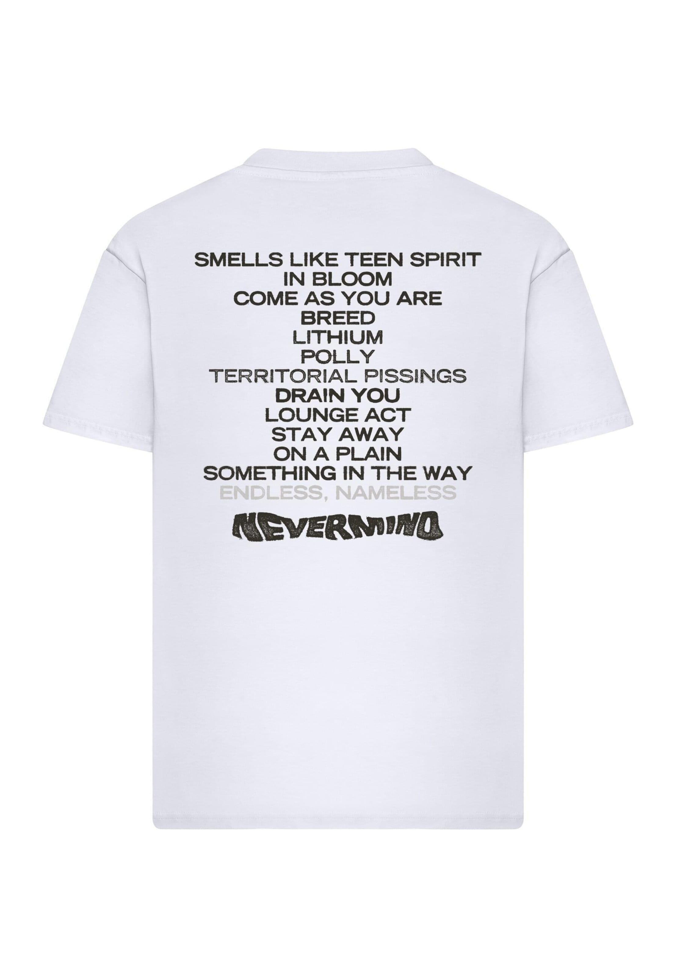 Maglietta 'Nirvana Nevermind Dollar' di Merchcode in bianco