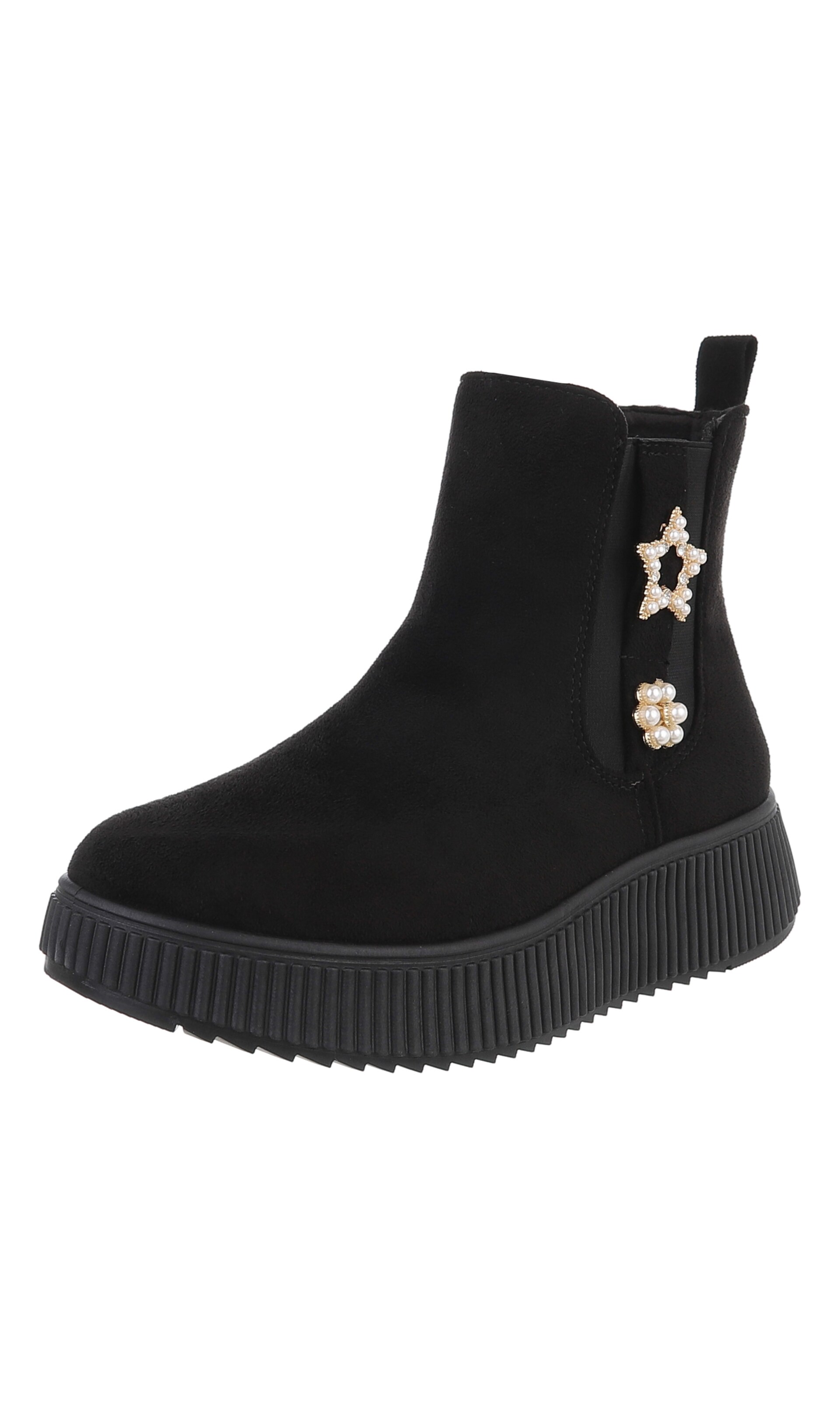 Ital-Design Stiefelette in Schwarz: Vorderseite