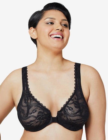 GLAMORISE T-shirt Bra in Black: front