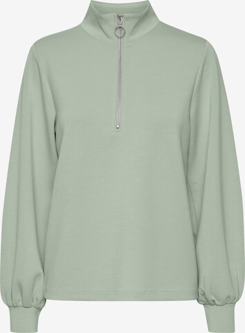 b.young Sweatshirt 'BYPUSTI HALFZIP' in Green: front