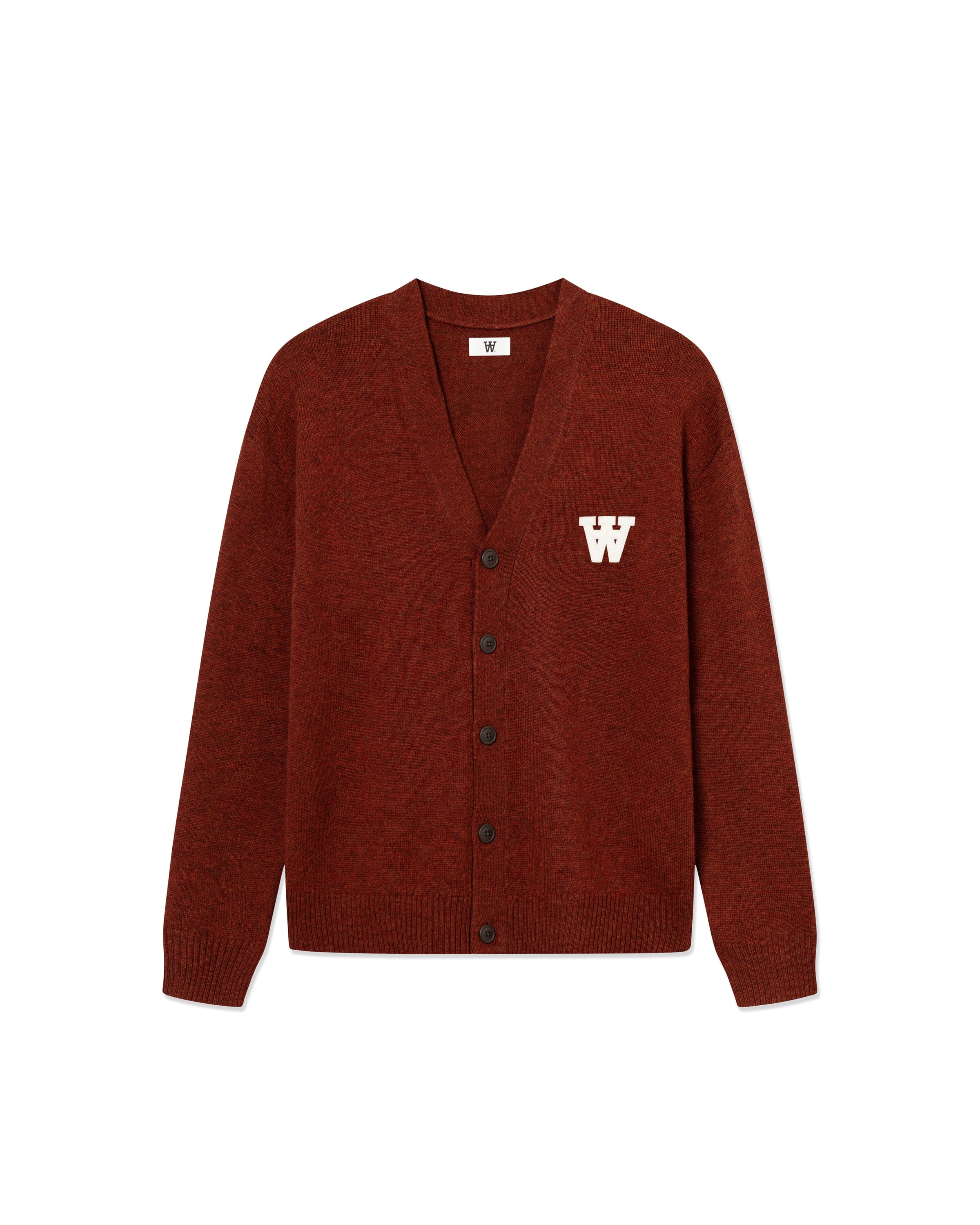 DOUBLE A Knit Cardigan 'Tay' in Brown: front