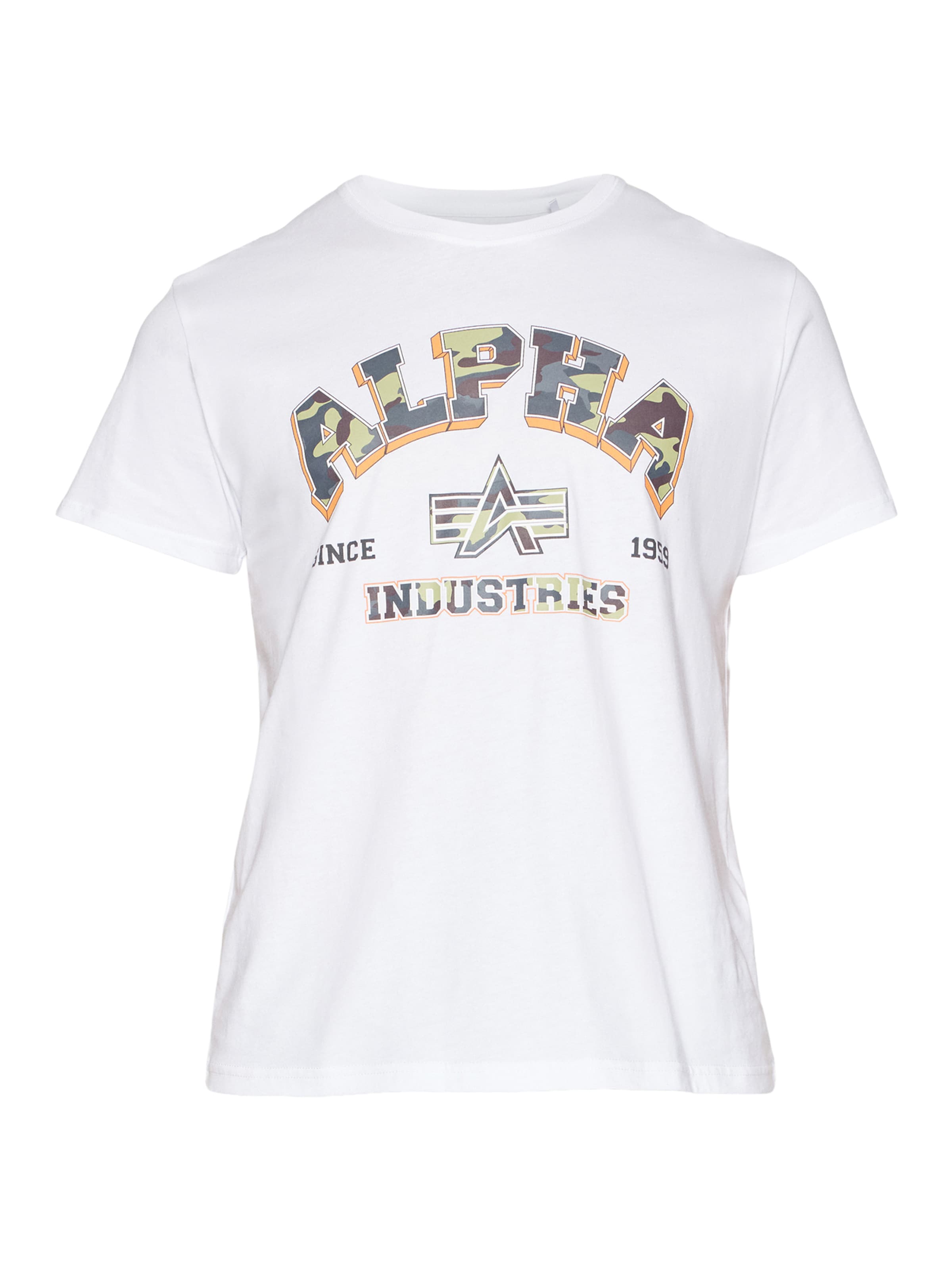 Maglietta 'College' di ALPHA INDUSTRIES in bianco: frontale