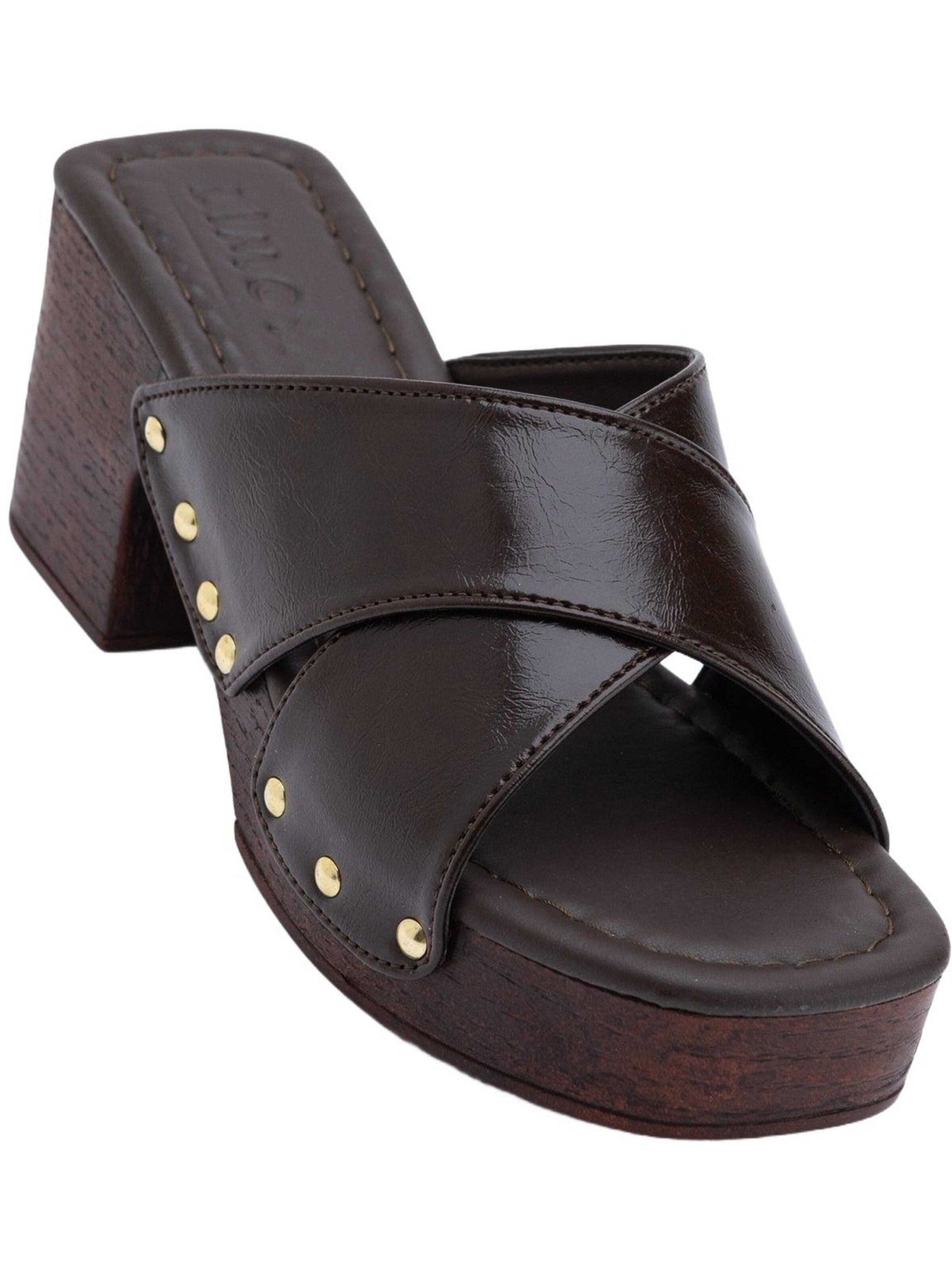 Limoya Mules 'Jamela' in Brown: front
