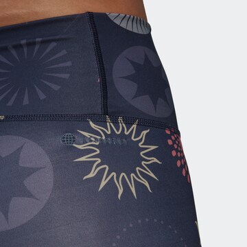 Skinny Pantalon de sport 'Optime Printed ' ADIDAS PERFORMANCE en bleu