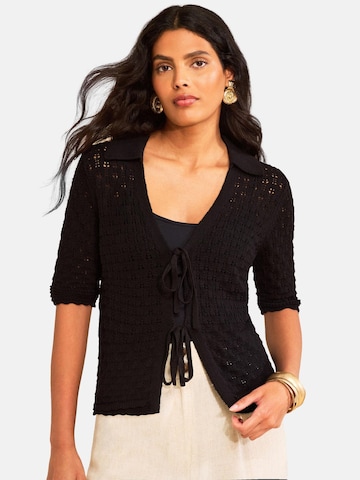 Cardigan love & roses en noir : devant