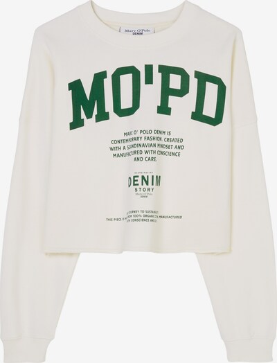 Marc O'Polo DENIM Sweater majica u travnato zelena / bijela, Pregled proizvoda