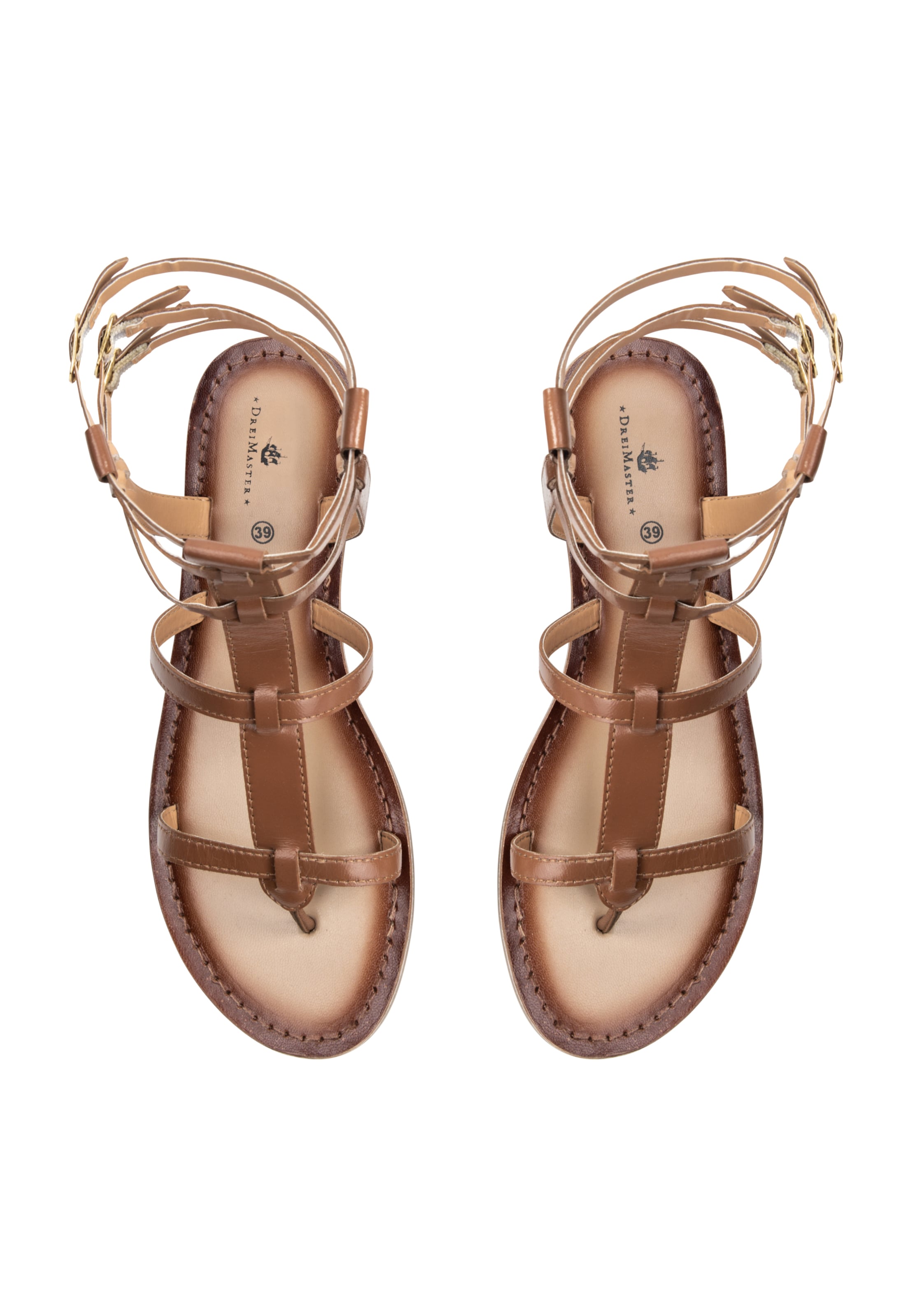 DreiMaster Vintage Босоножки с ремешком в Коричневый
