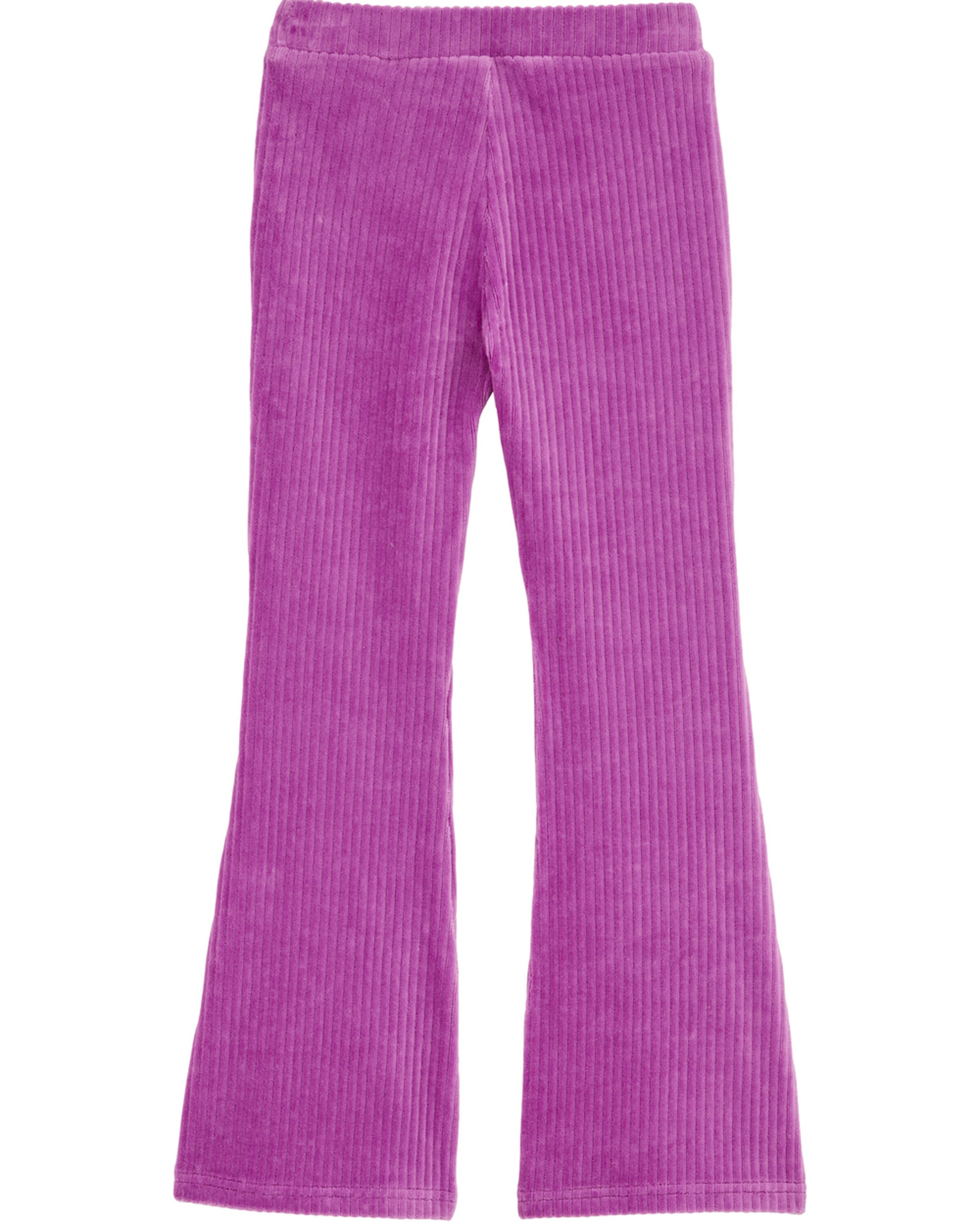 WE Fashion Flared Παντελόνι σε λιλά: μπροστά