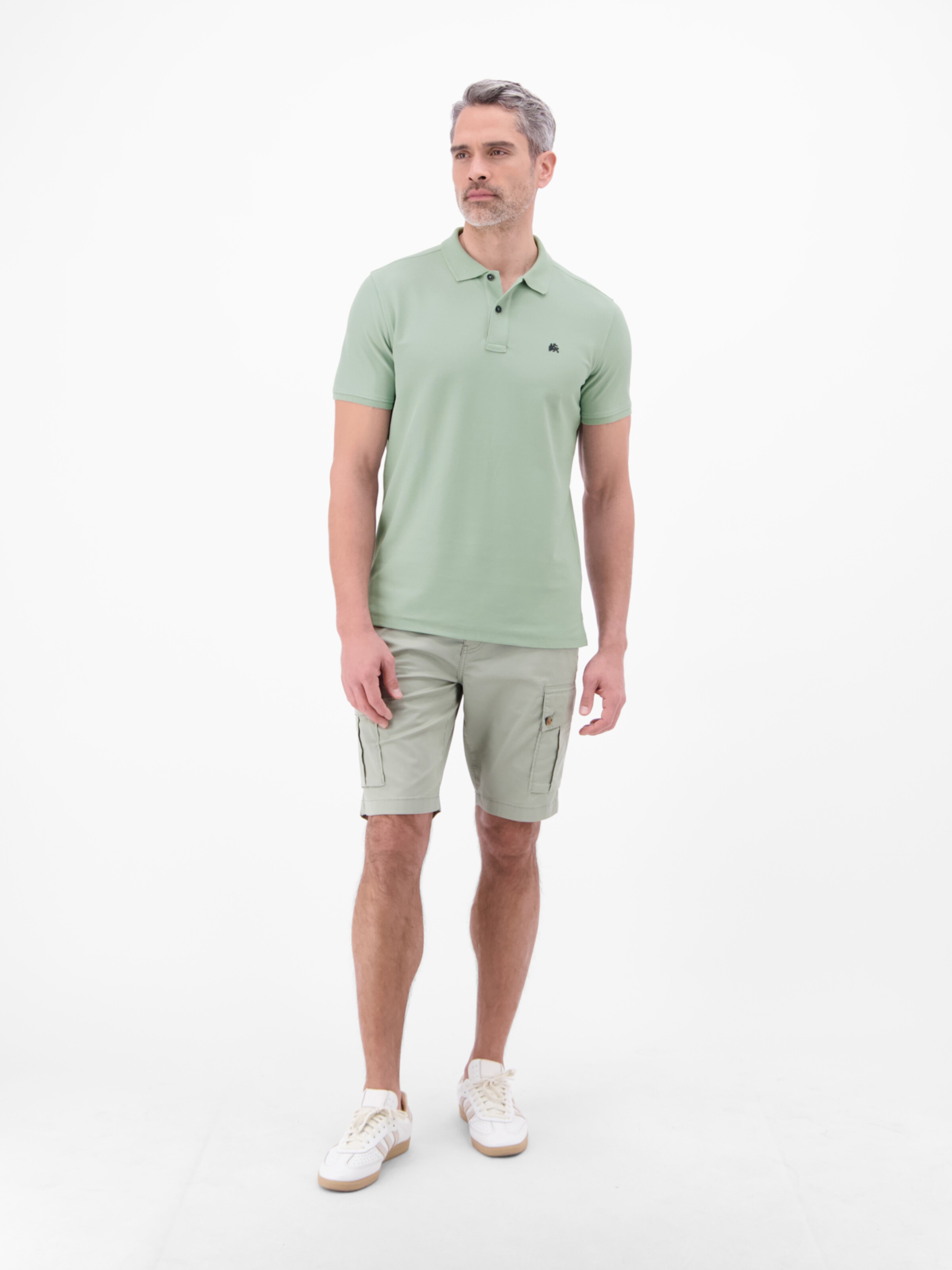 LERROS Poloshirt, COOL & DRY und Logo-Stitch in Grün: Vorderseite