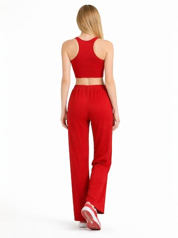Wide Leg Pantalon 'FLORYN – Palazzohose Crinkle' fashionshowcase en rouge