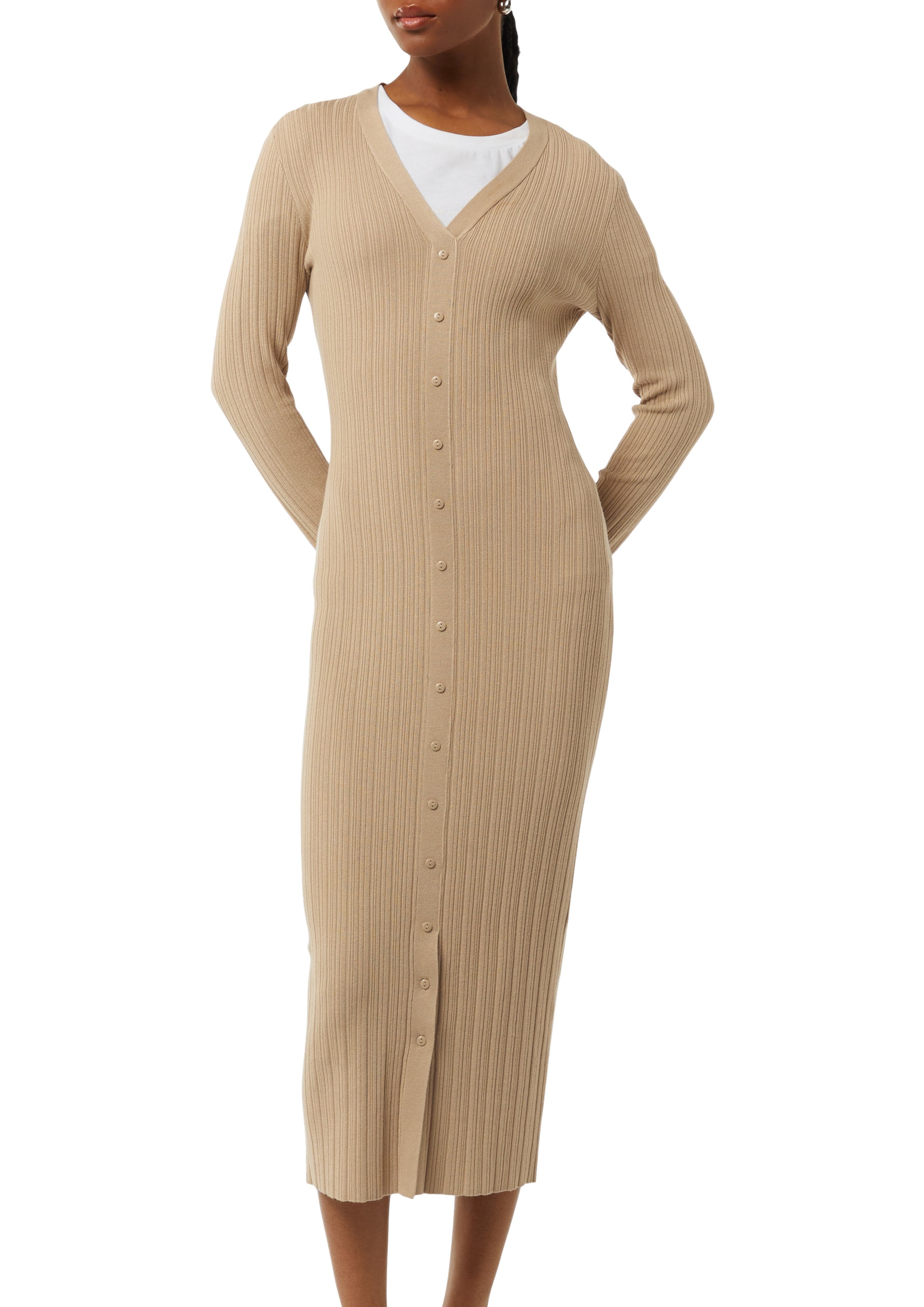 comma casual identity Gebreide jurk in Beige